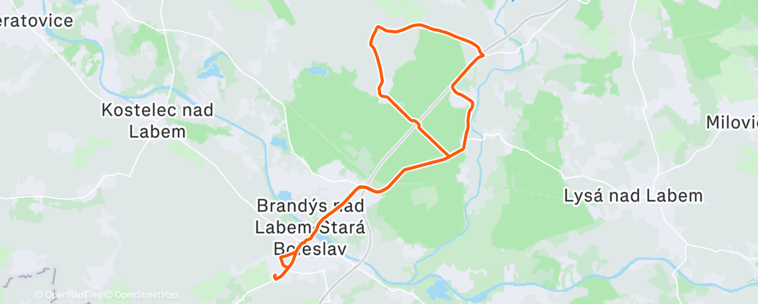 Map of the activity, Lunch Ride