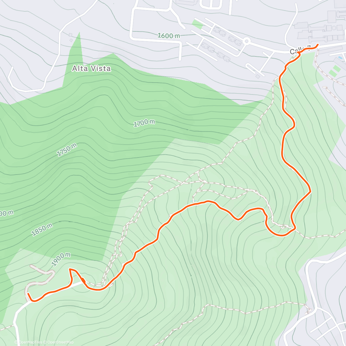 Map of the activity, Tres Cruces subida