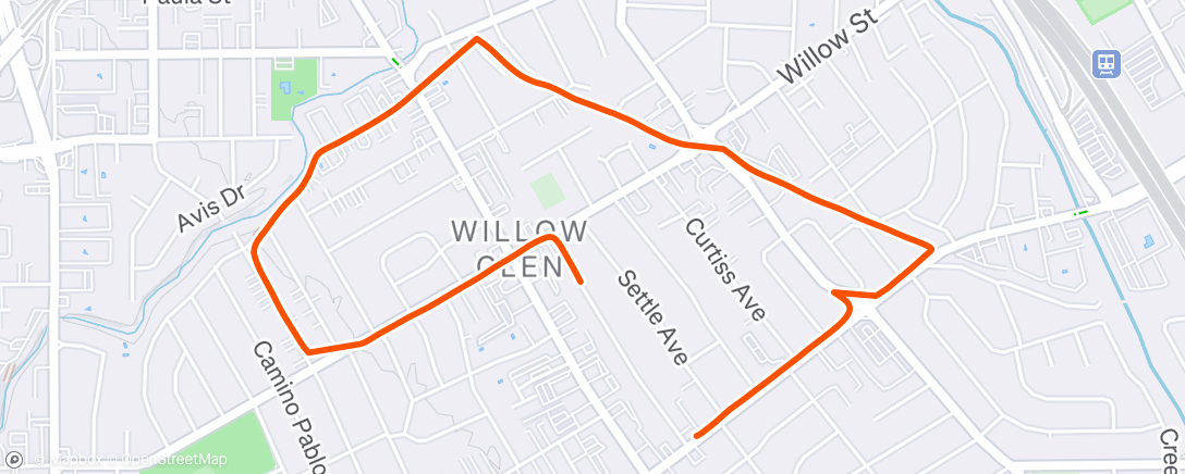 Map of the activity, Afternoon Run