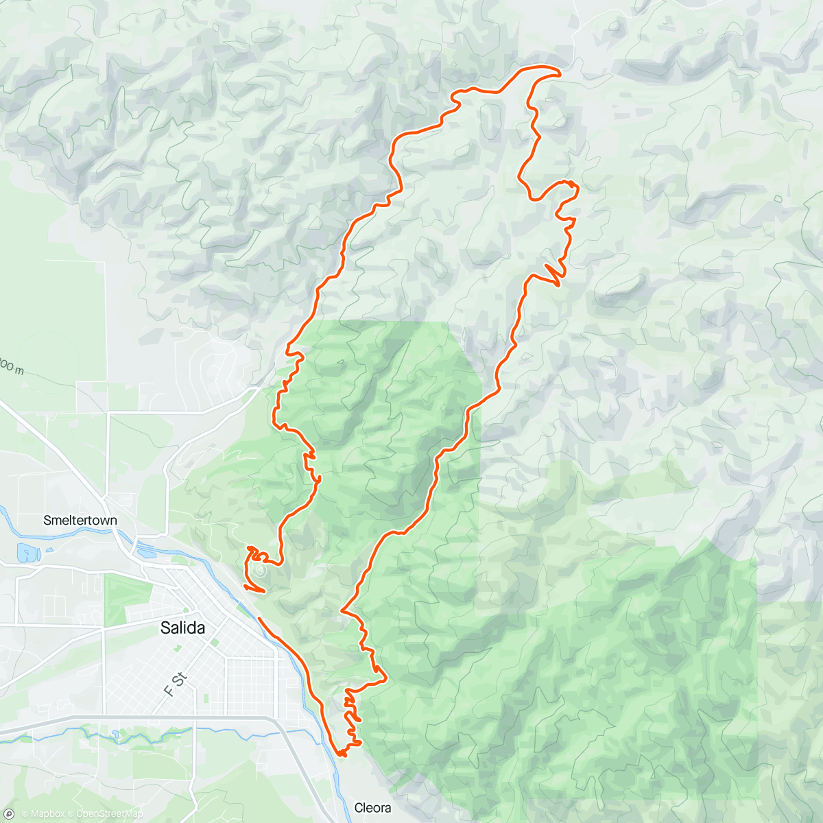 Map of the activity, Salida Rips!