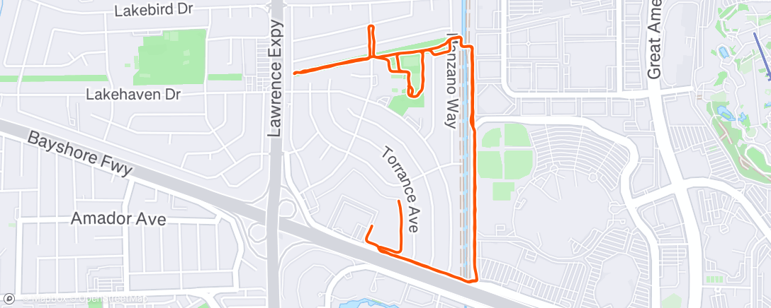 Map of the activity, Evening Run