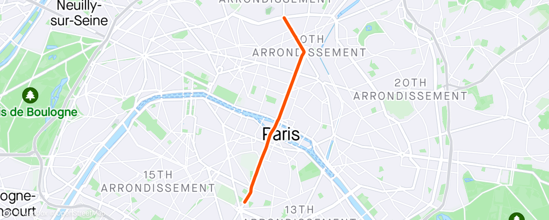 Map of the activity, Aller à Montmartre à Vélib'
