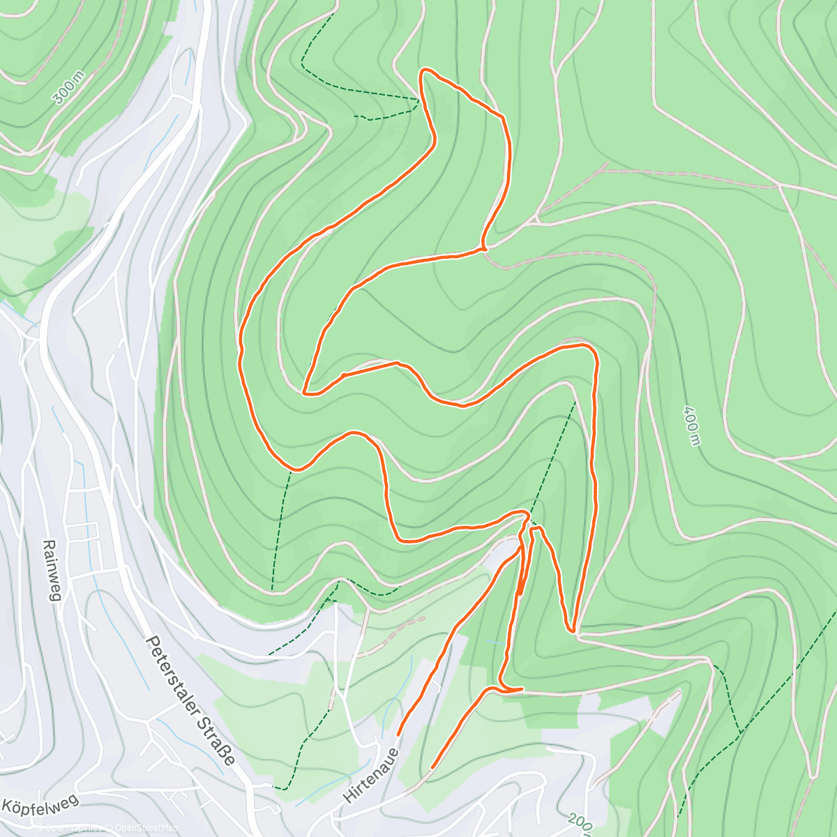 Map of the activity, Family XMas Walk