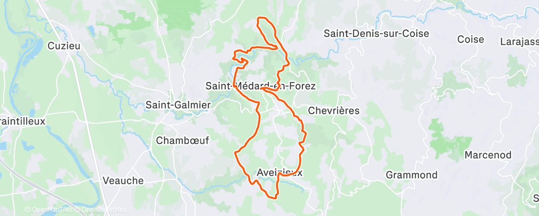 Map of the activity, Sortie Trail parcour n°8 Forez Est