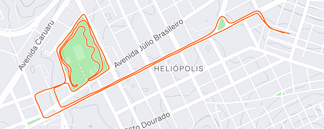 Map of the activity, Corrida da tarde