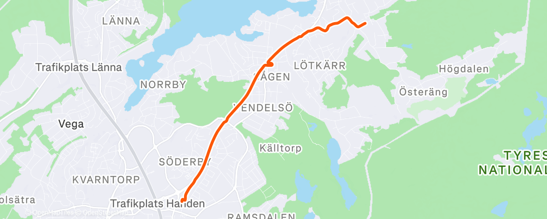 Map of the activity, Transportjogg
