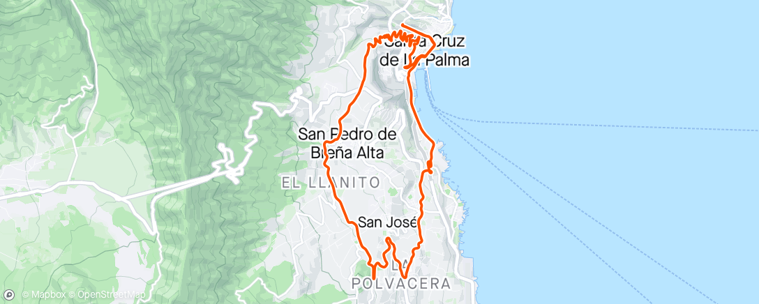 Map of the activity, Santa Cruz de La Palma og omegn