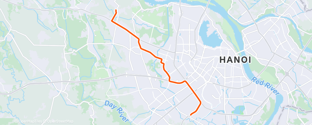 Map of the activity, Course à pied le matin