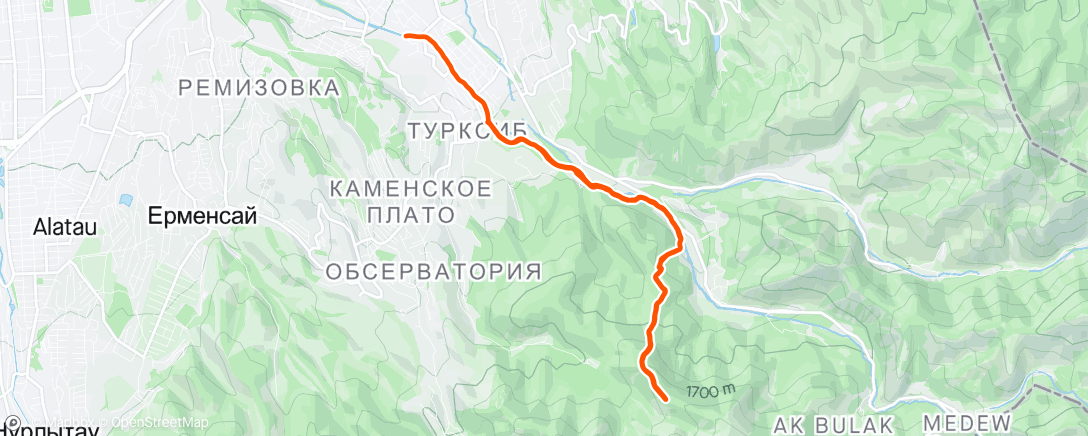 Map of the activity, Трейлраннинг (после обеда)