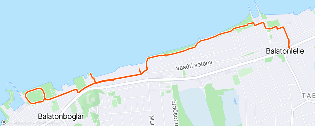Map of the activity, Balaton Run 1.0