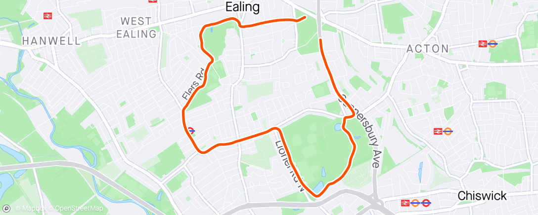 Map of the activity, Gunnersby Park and Ealing