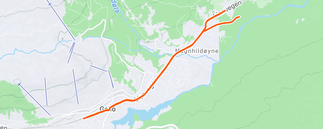 Map of the activity, Evening Run