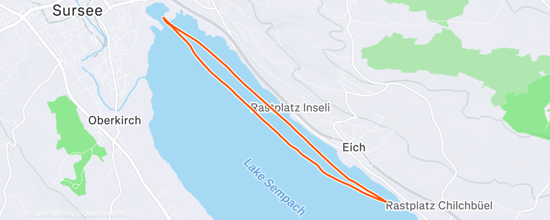 Map of the activity, Klausrudern im Riemenachter