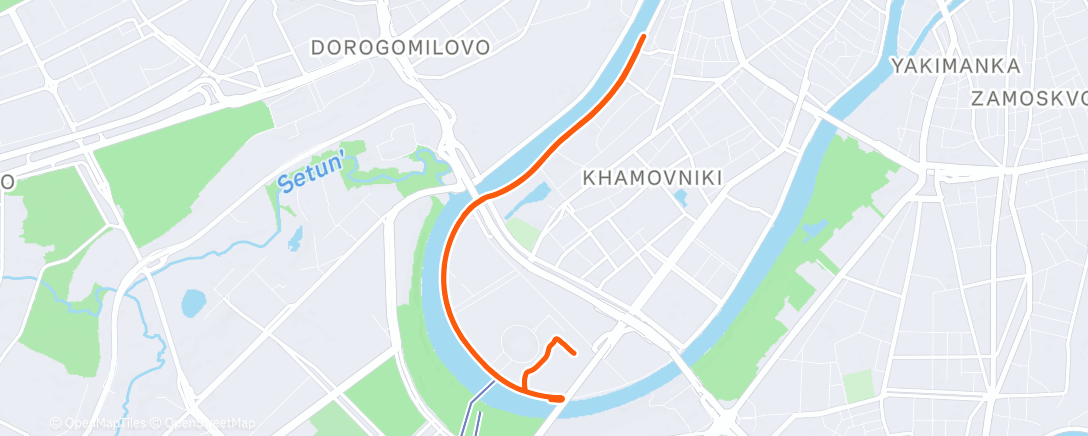 Map of the activity, Afternoon Run