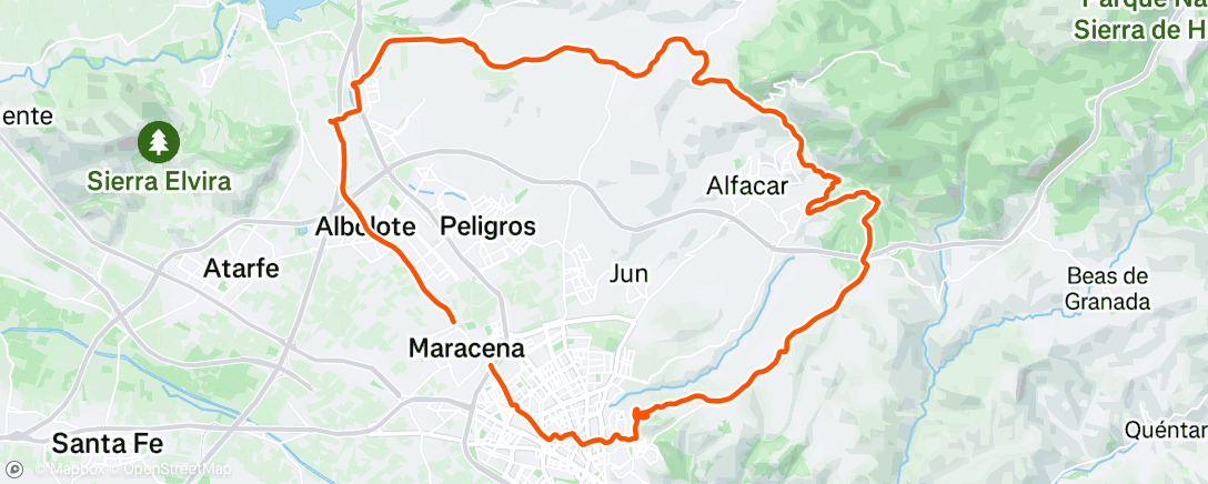 Map of the activity, Puerto Lobo por Chaparral Nívar Alfacar