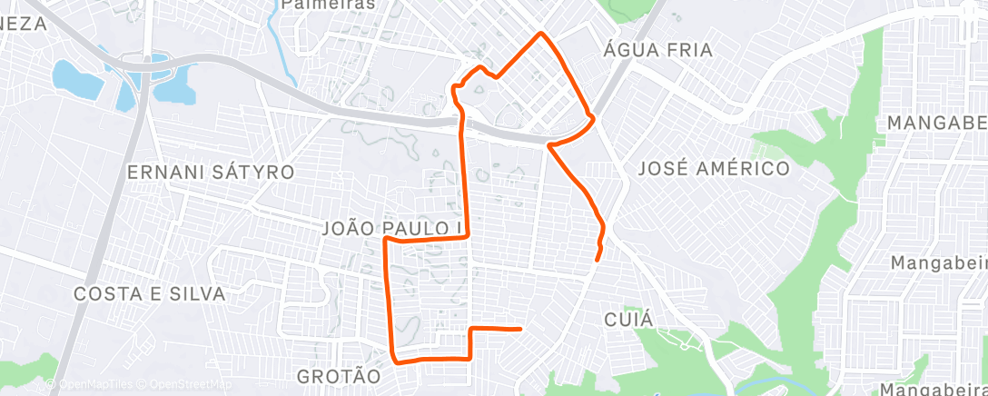 Map of the activity, Corrida ao ar livre