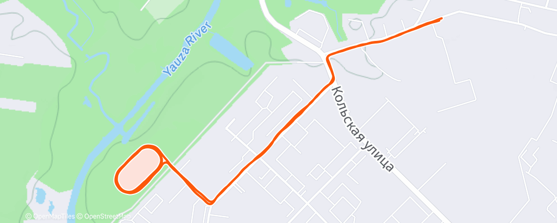 Map of the activity, Вечерний забег