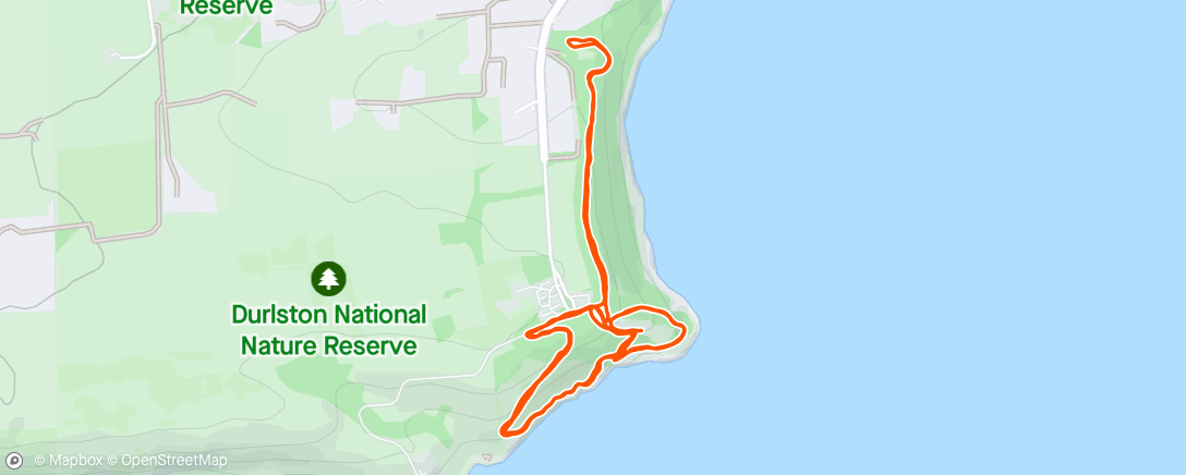Mapa de la actividad, Parkrun #245 - Durlston Country Park - Parkwalking w/Hazel in sling and a chatty Jessica debriefing me on school and Sicily