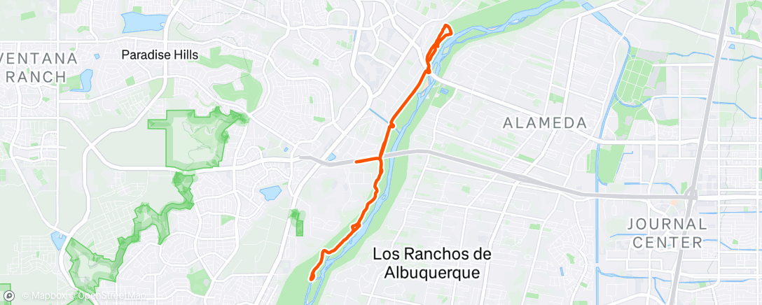 Map of the activity, Afternoon Run