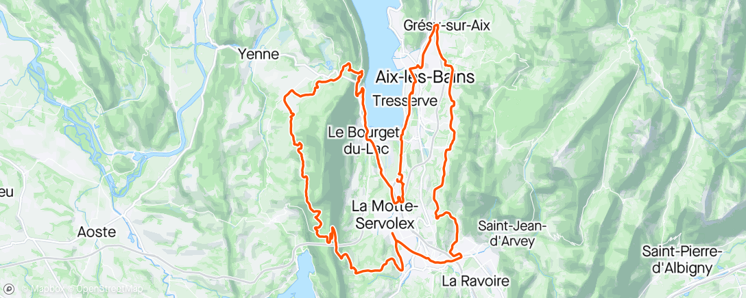 Map of the activity, Sortie vélo col du chat , côte de vacheresse , col de l’ Épine par les parapentes, col de st Saturnin