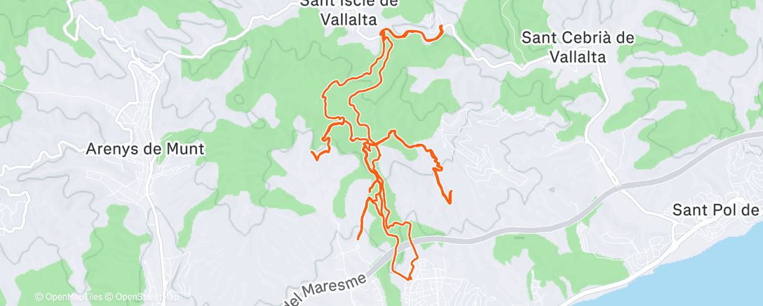 Map of the activity, Afternoon Trail Run