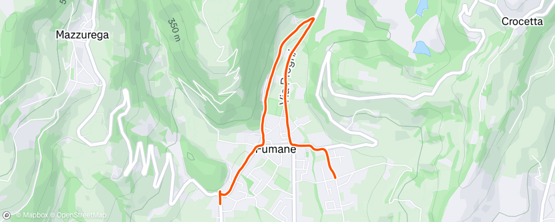 Map of the activity, Corsa mattutina