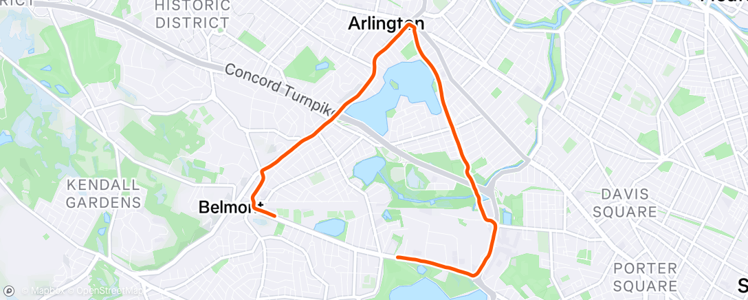 Map of the activity, Day 4,236: Alewife Arlington Loop w Becca