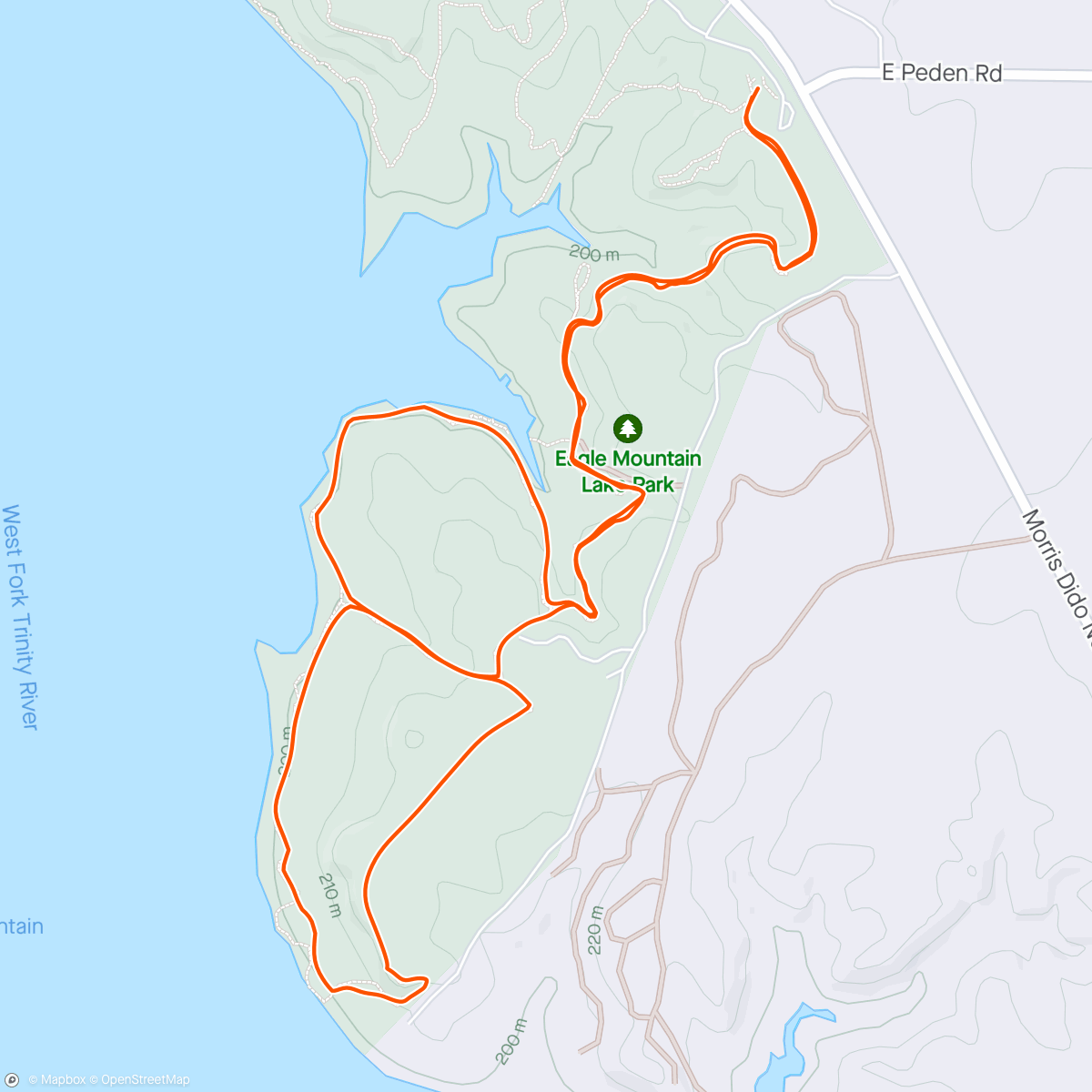 Map of the activity, Westside Thursday Dry Trail Edition