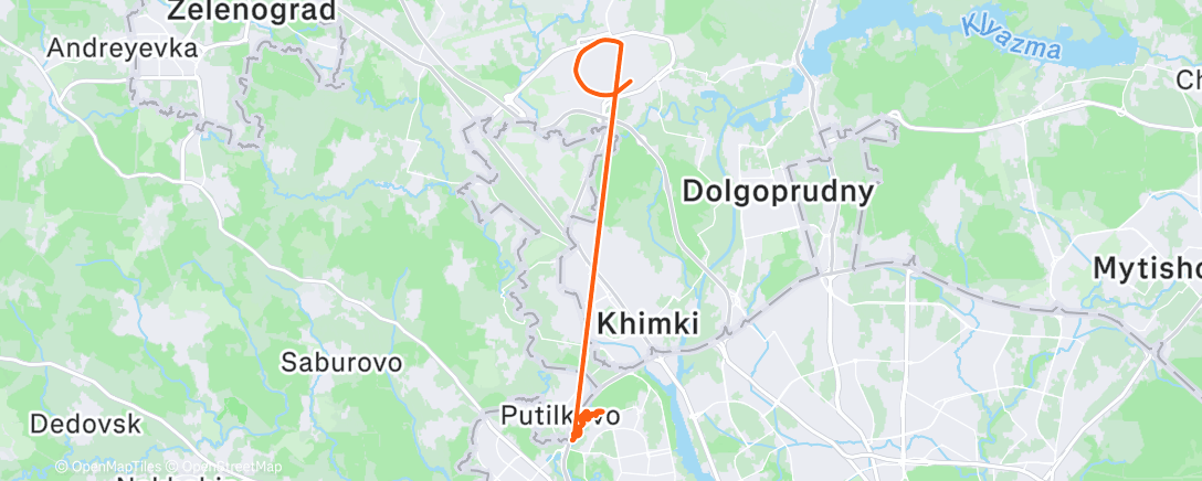 Map of the activity, Северный лыжный заезд (день)