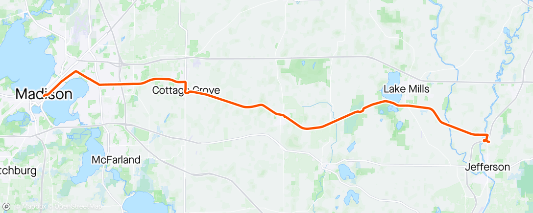 Map of the activity, The rest of the way to Madison