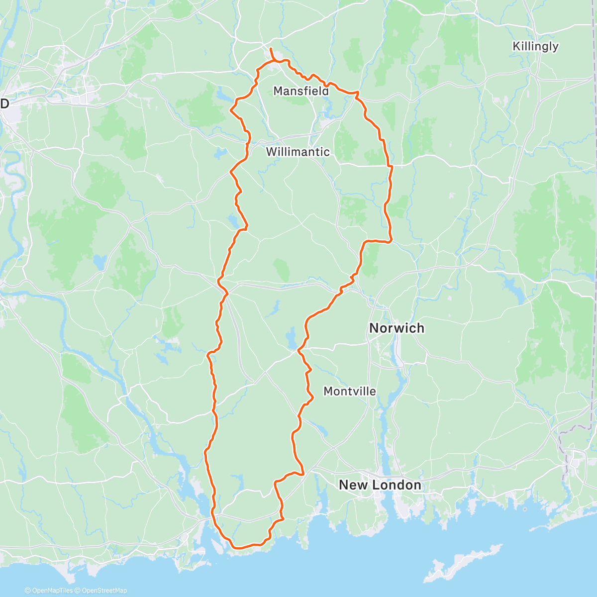 Map of the activity, Winter solstice ride