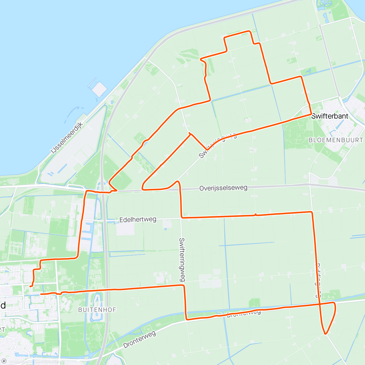 Map of the activity, Tulpen route 2 (swifterband)