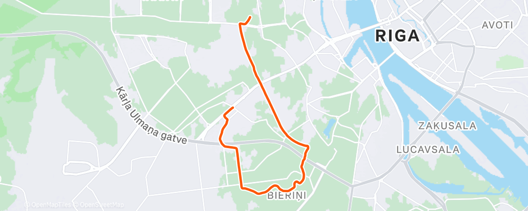 Map of the activity, Lunch Run