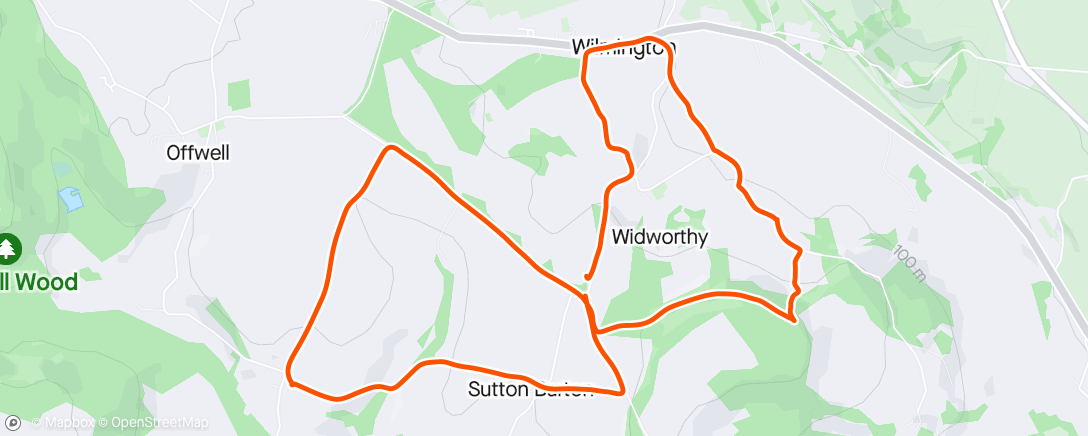 Map of the activity, Wander round Widworthy