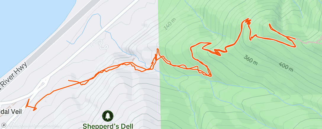 Map of the activity, Morning Hike