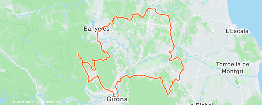 Map of the activity, Cycling