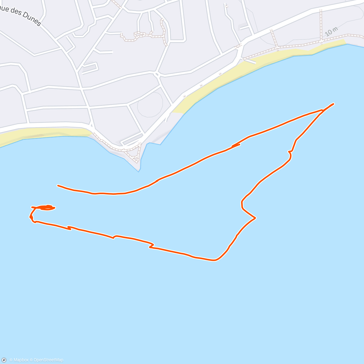 Map of the activity, Natation dans l'après-midi