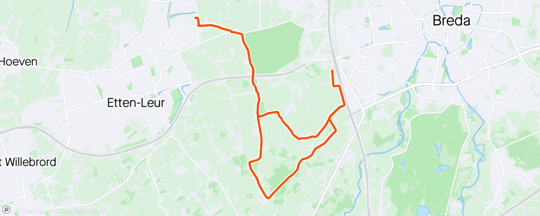 Map of the activity, 22km run