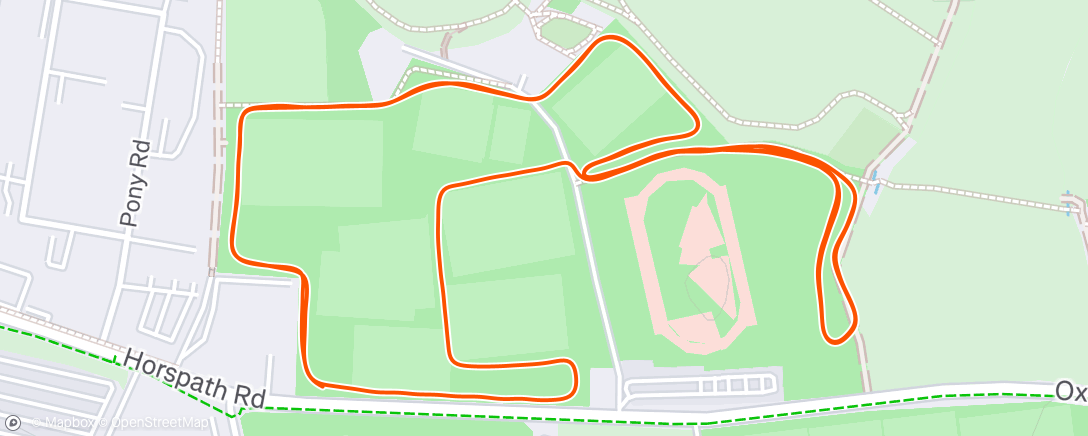 Map of the activity, Horspath parkrun