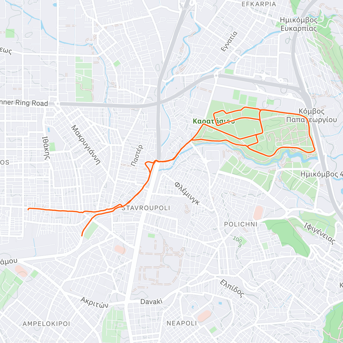 Map of the activity, Lunch Run