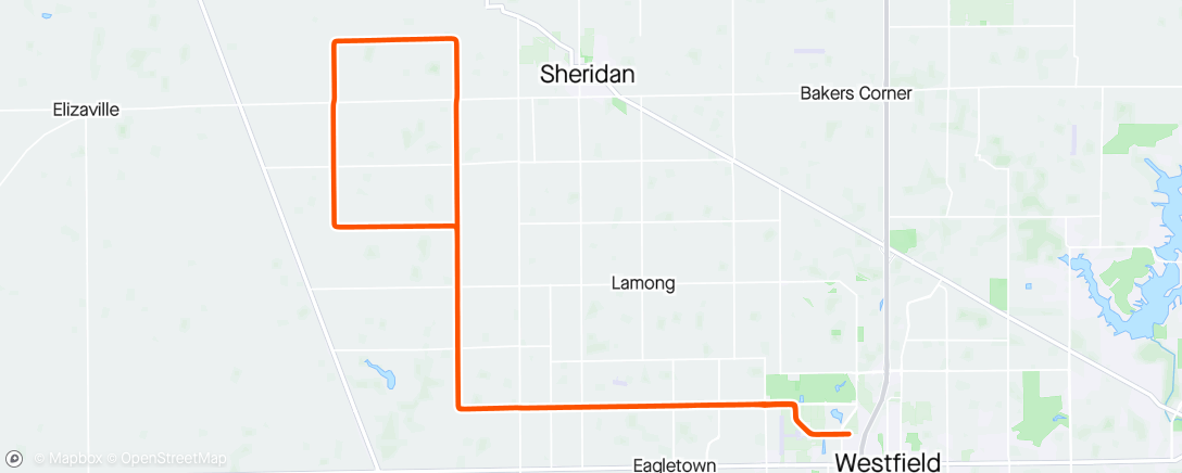Map of the activity, Late grindstone ride
