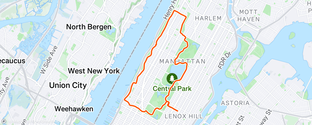Map of the activity, Afternoon Run