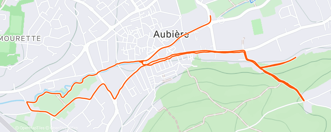 Map of the activity, Course à pied en soirée