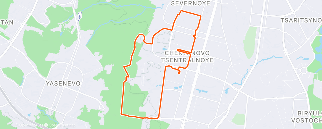 Map of the activity, Полуденный забег