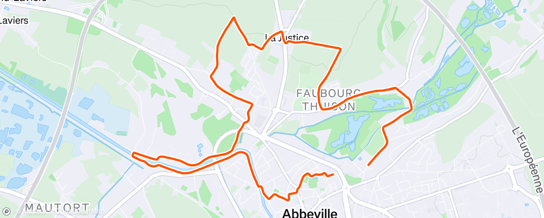 Map of the activity, Evening Run