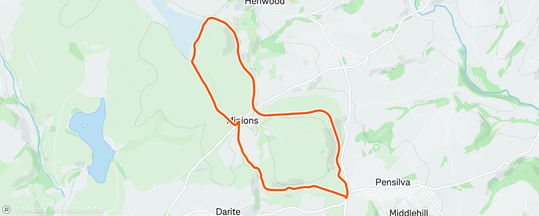 Map of the activity, Afternoon Run