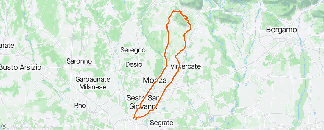 Карта физической активности (Montevecchia)