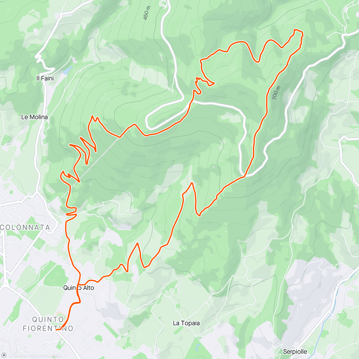 Map of the activity, Trail Medio sul Morello