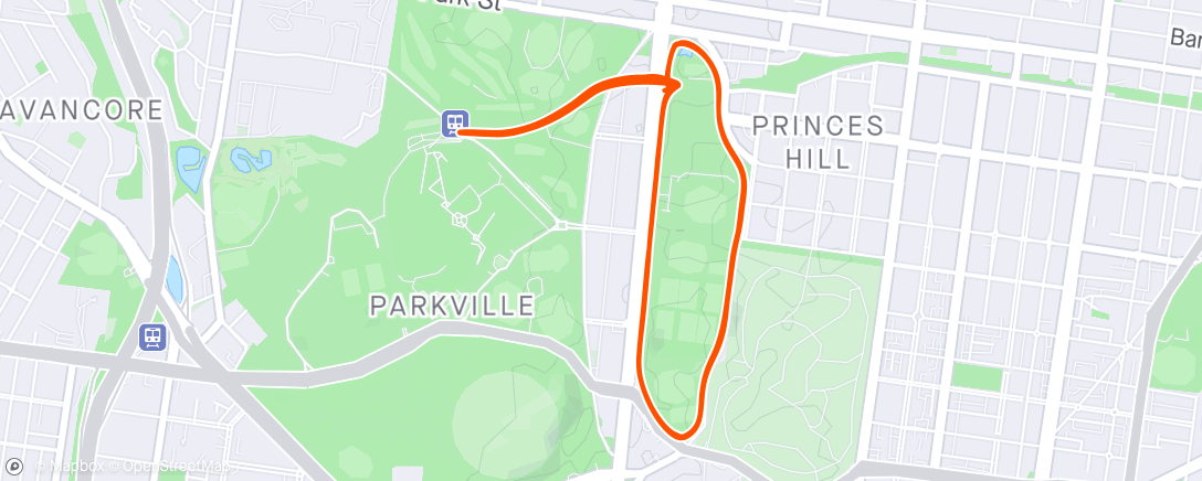 Map of the activity, Sri Chinmoy Princes Park 20km (1:47:01)
