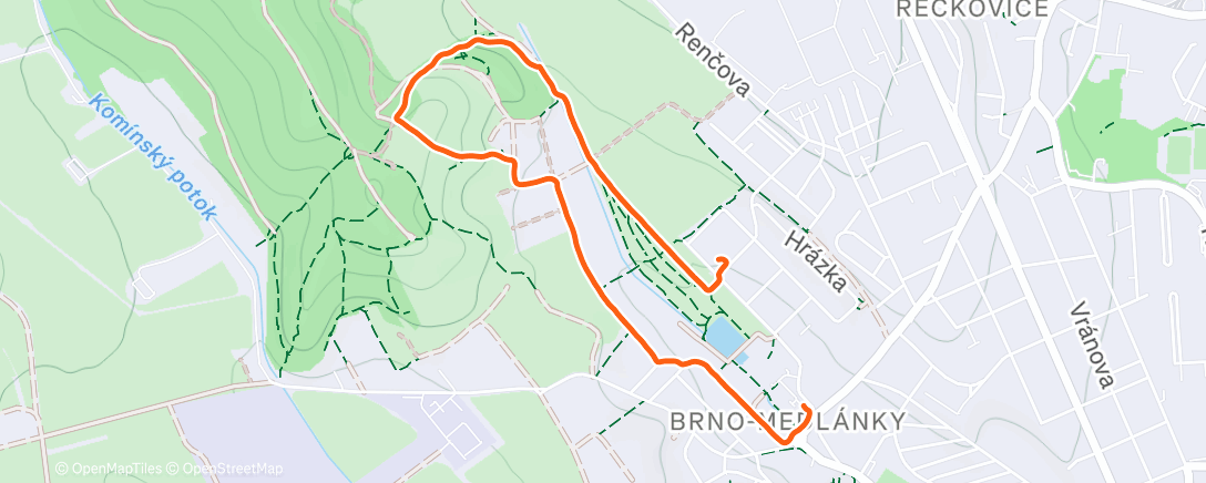 Map of the activity, Lunch Trail Run
